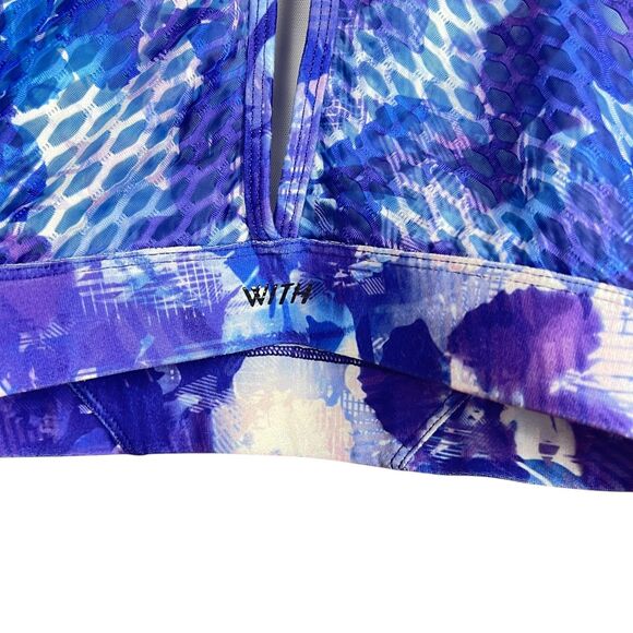 Peloton Wear It To Heart Set Womens Small Blue Purple Biker Shorts Sports Bra - Picture 8 of 13